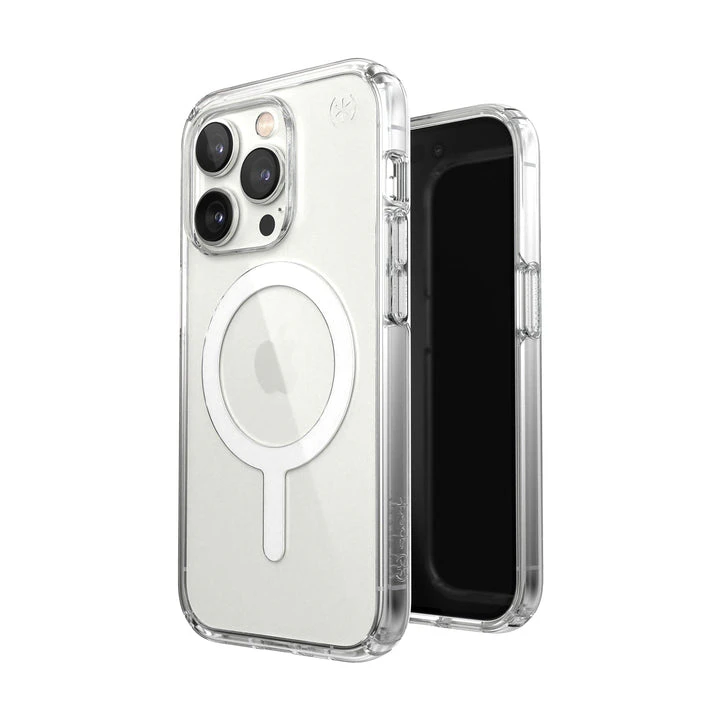 Speck Magsafe Presidio Perfect Cases for iphone 14 Pro - Clear/Silver