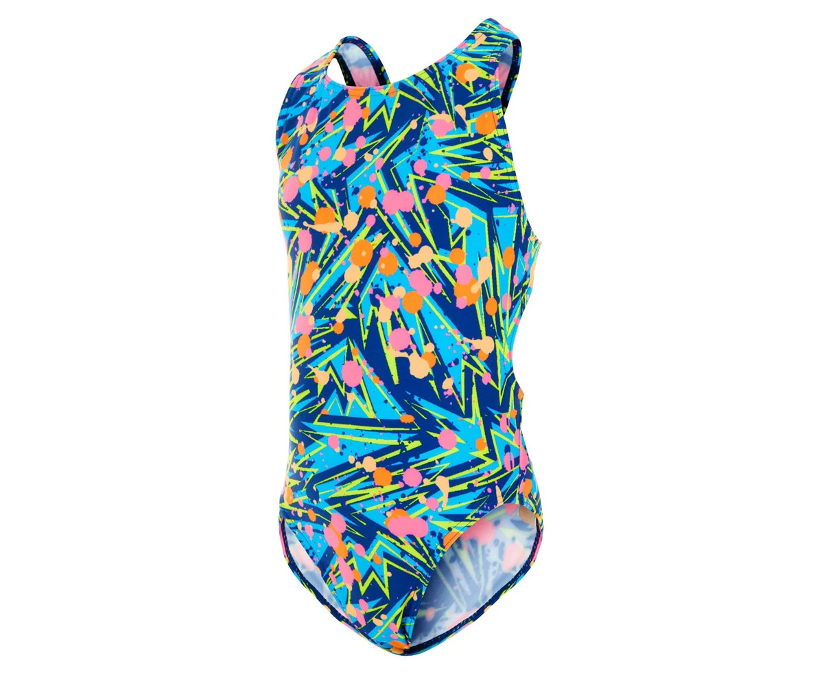 Maru Kids Splatter Pacer Auto Back Swimsuit - Multi - Blue