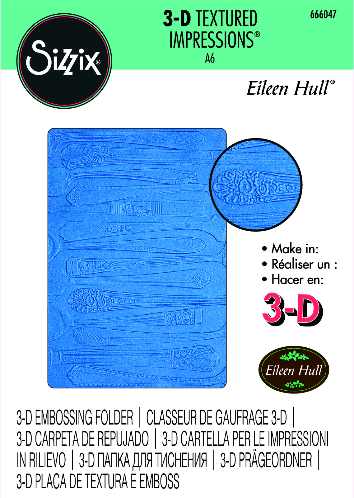 Sizzix 3D Textured Impressions By Eileen Hull - Silverware*