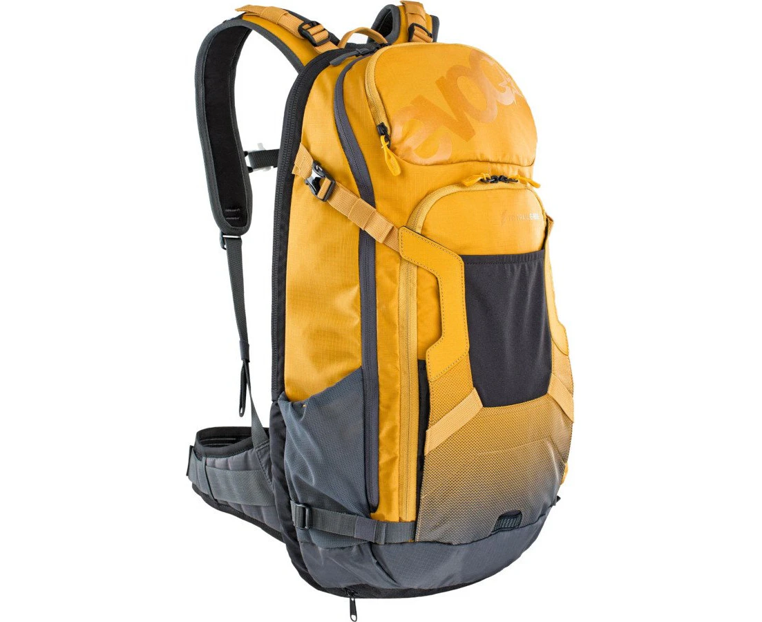 EVOC FR Trail E-Ride 20L Protector Backpack Loam Grey Medium/Large - Orange