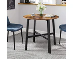 VASAGLE Small Round Kitchen Dining Table Industrial Design Vintage Brown and Black