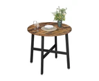 VASAGLE Small Round Kitchen Dining Table Industrial Design Vintage Brown and Black