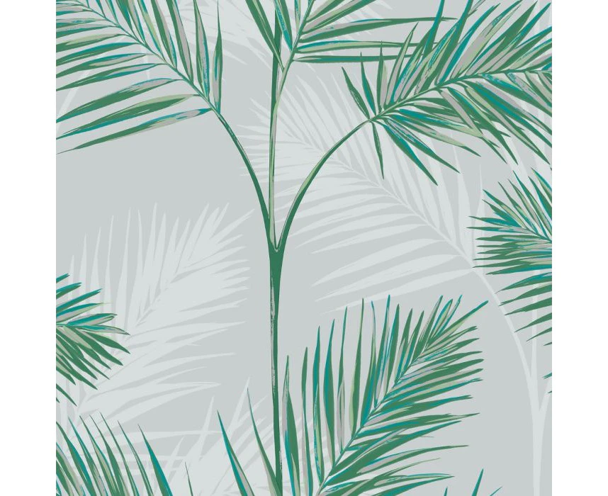 Fine Decor South Beach Palm Wallpaper Stone (FD42678)