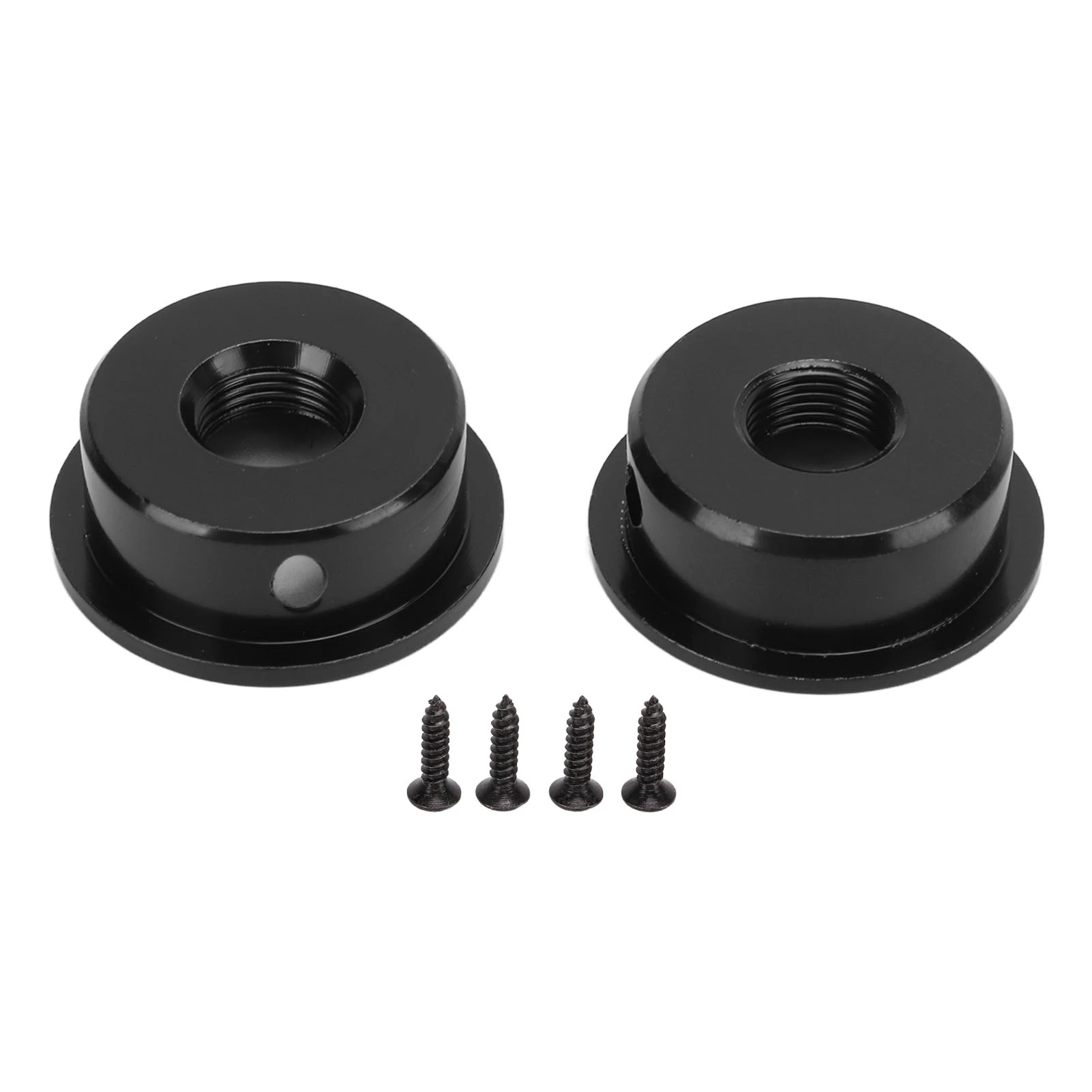 2Pcs Tl Electric Guitar Jack Cover Round Metal Electrosocket Plate With Mounting Screws Black