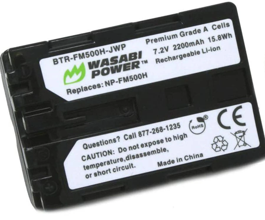 Wasabi Power 2200mAh Battery for Sony NP-FM500H & Sony Alpha DSLR,SLT,CLM camera