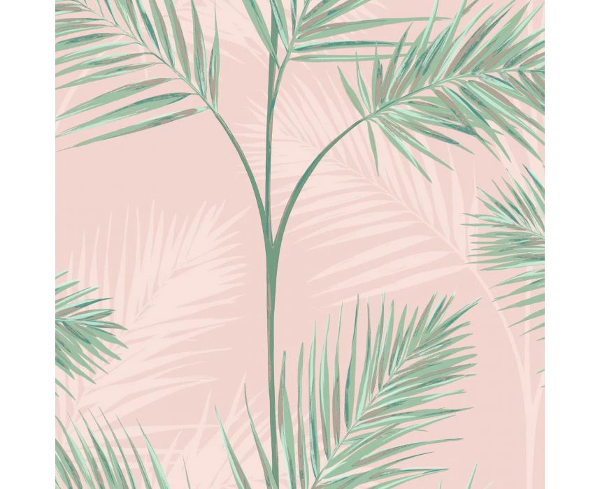 Fine Decor South Beach Palm Wallpaper Blush (FD42680)