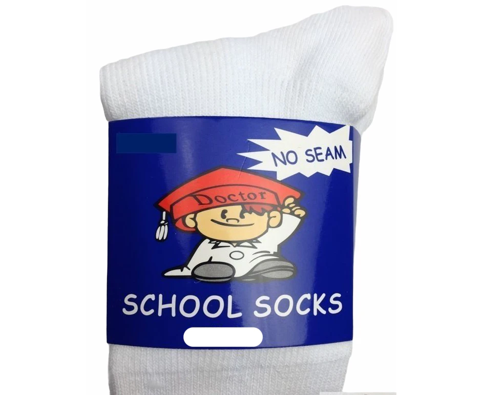 12x Pairs SCHOOL SOCKS Plain Cotton Rich Girls Boys School Uniform BULK - White