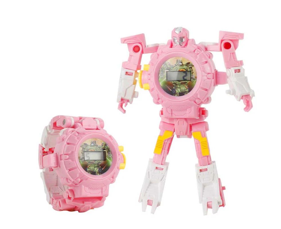 WIWU Girls Transformer Projection Watch Robot Digital Watch-Pink26