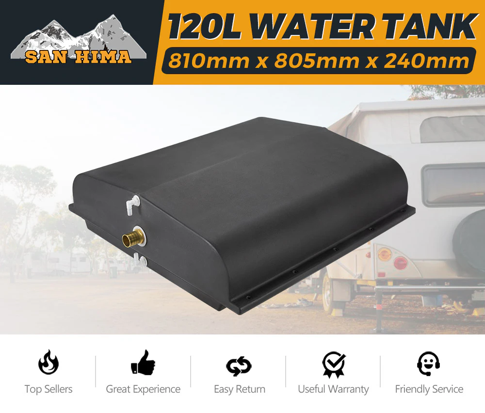 SAN HIMA 120L Poly Water Tank Camper Trailers Caravans 4WD Truck Universal Black  4X4