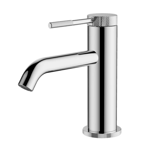 Poco Knurled Basin Mixer Chrome