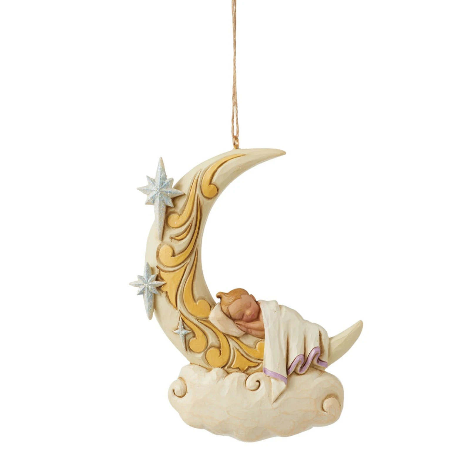 Jim Shore Heartwood Creek Baby Sleeping on Moon Christmas Hanging Ornament