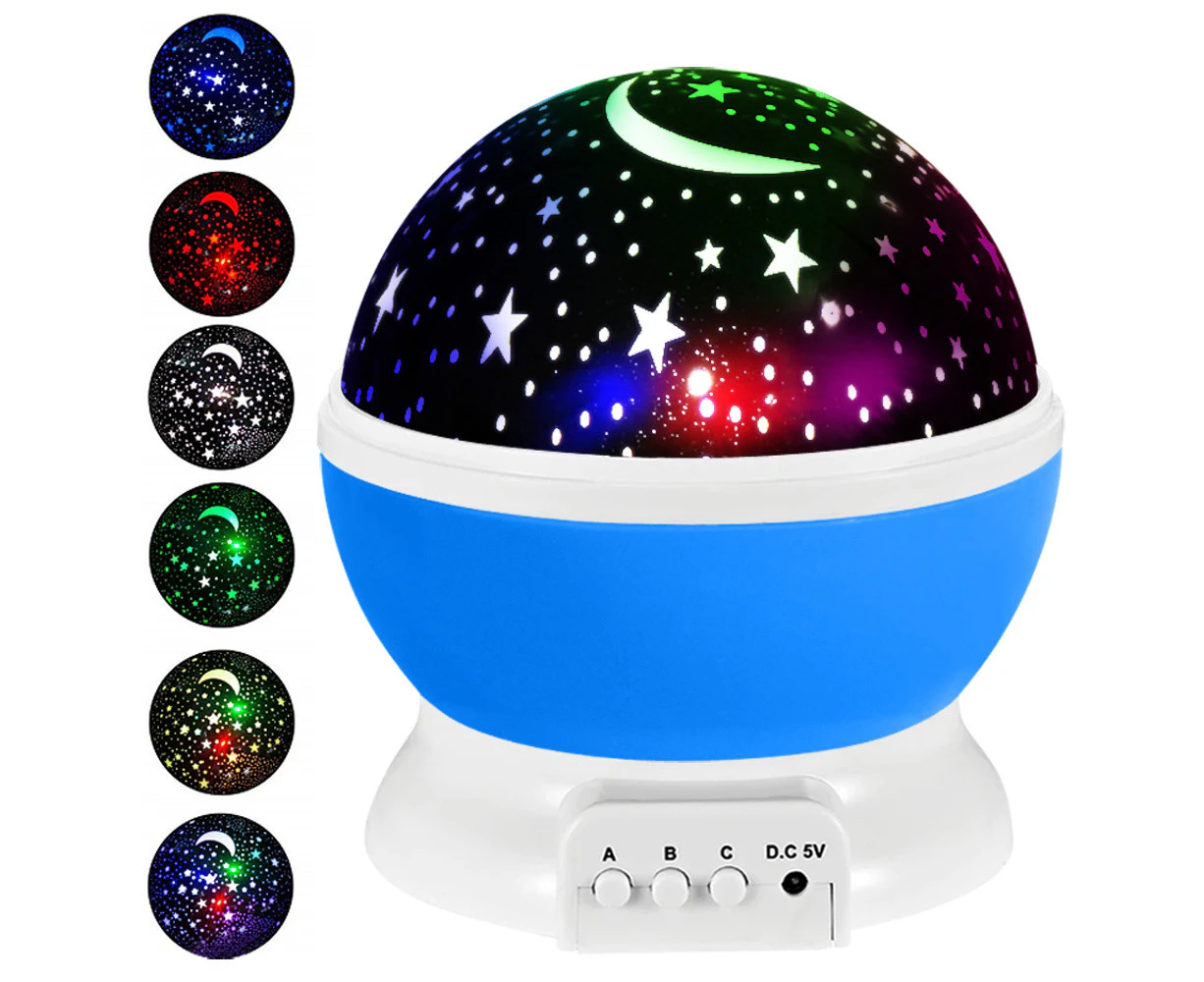 Rotating Starry Nursery Moon Galaxy Projector Table Lamp LED Night Light