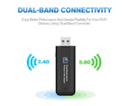 USB 3.0 AC1200 802.11ac WiFi Wireless Adapter Dongle PC Laptop 5GHz Dual Band