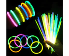 100x Mixed Colour Glow Sticks Bracelets Party Glow In the Dark Glowsticks