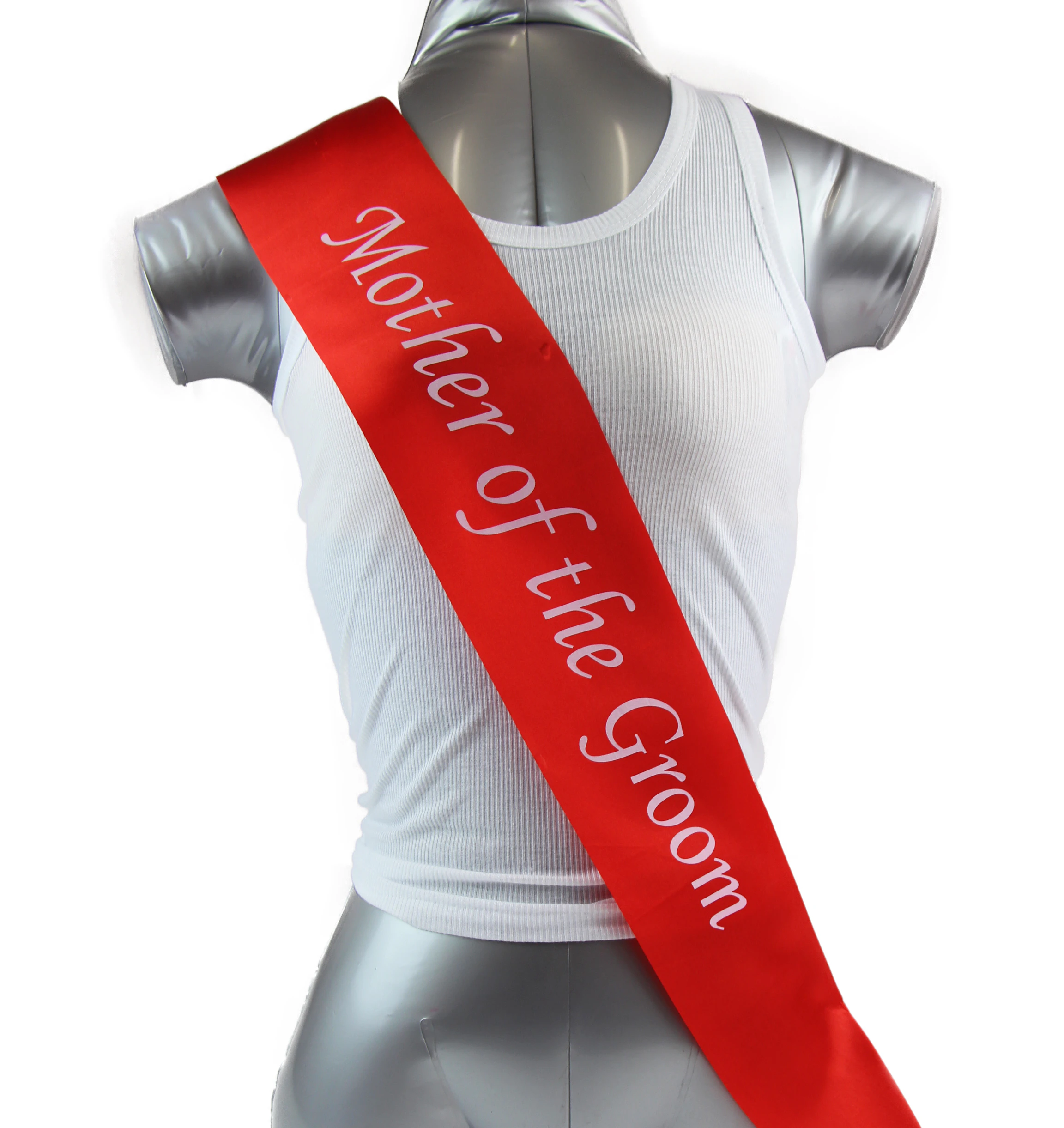 Women Hens Night Party Bridal Sash Red/White - Mother Of The Groom