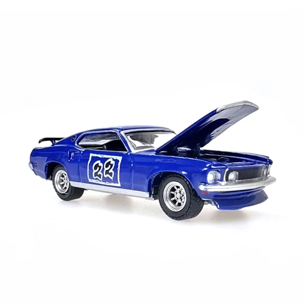 DDA 1:64 Scale #22 Toy Fair Car Ford Trans Am Mustang 1969 Diecast Model Toy Blue