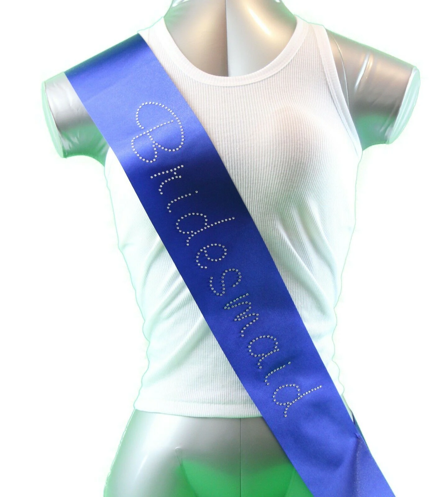 Women Hens Sash Diamante Crystal Sashes Bridesmaid- Royal Blue