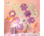 7Pcs Hexagon Moon Star Felt Board Photo Display Wall Art - Lavender
