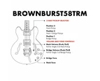 Artist Brownburst58TRM Semi-Hollow Electric Guitar w/Tremolo & Case