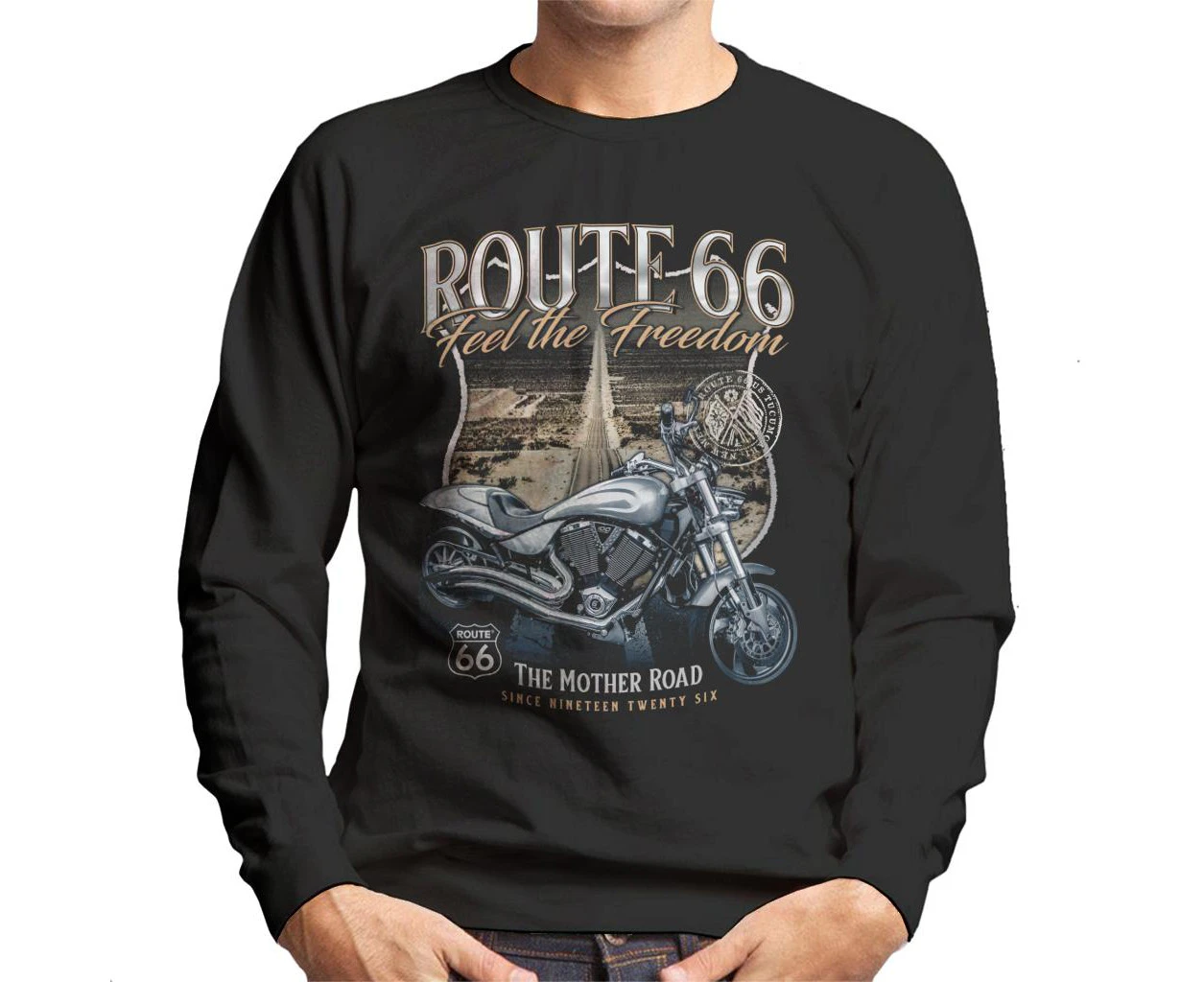 Route 66 Feel The Freedom Men's Sweatshirt - Black