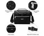 Sannea Large Durable Insulated Cooler Lunch Bag-Black