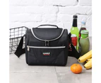 Sannea Large Durable Insulated Cooler Lunch Bag-Black