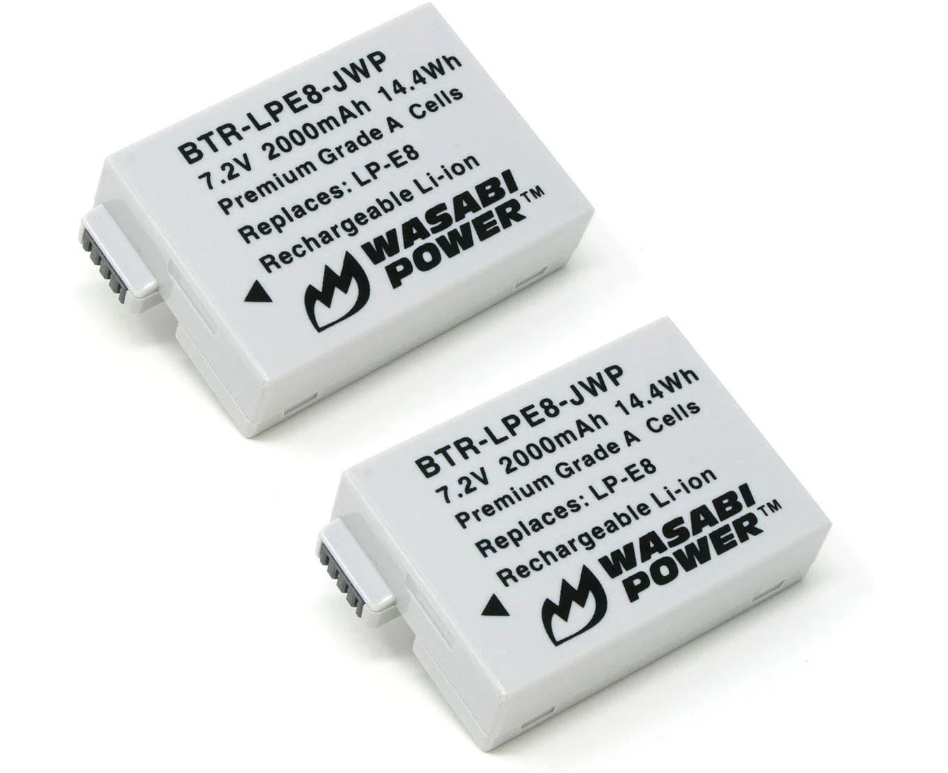 Wasabi Power Battery (2-Pack) for Canon LP-E8, EOS 550D, EOS 600D, EOS 700D, EOS Rebel T2i, EOS Rebel T3i, EOS Rebel T4i, EOS Rebel T5i