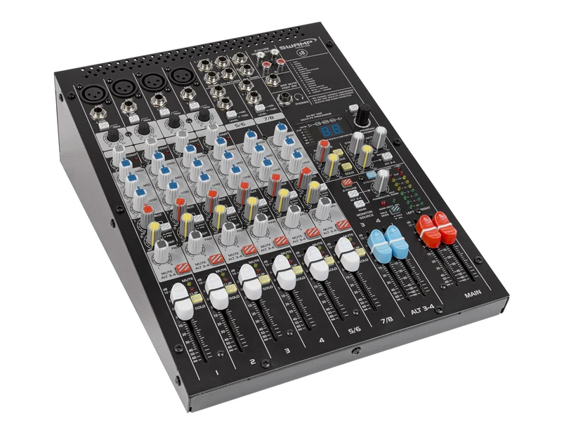 SWAMP S8-MK2 8 CH Mixing Desk - 4 Preamps - 2 AUX - Onboard FX - USB Audio