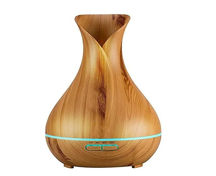 550ml Smart Air Humidifier Purifier APP Control Essential Oil Aroma Diffuser Aromatherapy Lamp LED - Light Wood