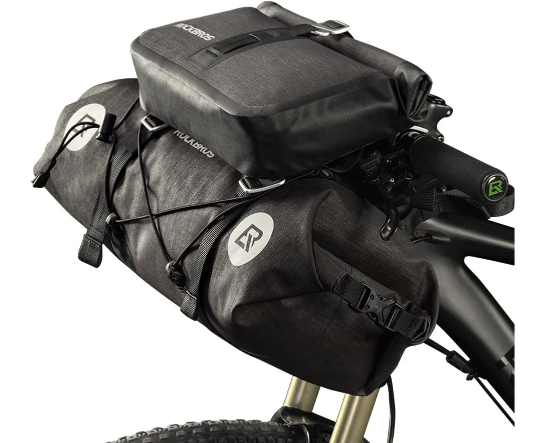 Rockbros-Waterproof Handlebar Bags Front 2 Dry Packs for MTB Road Bicycles 19-20L