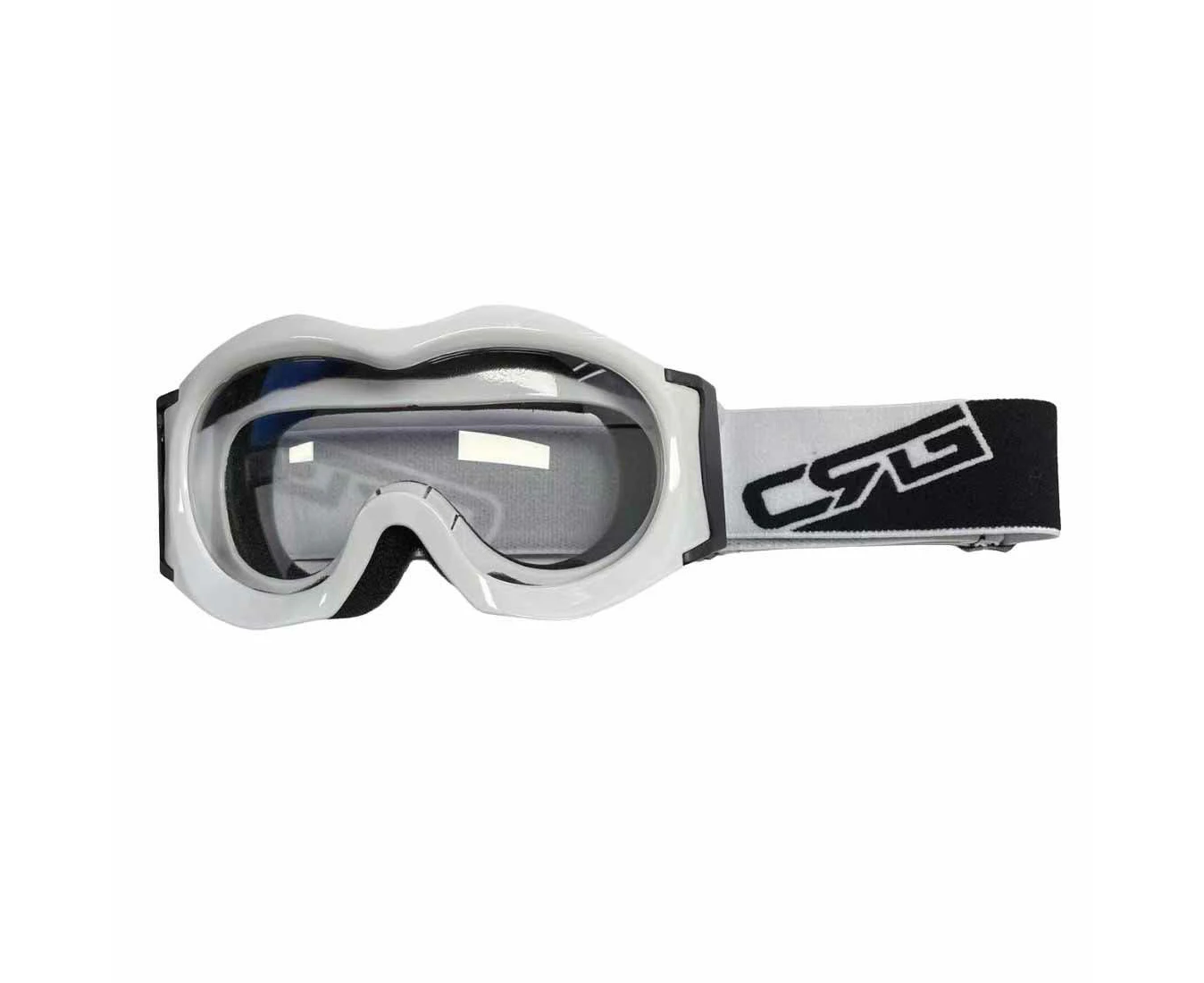 Junior goggles clear lens for kids children motorbike motorcycle MX offroad dirt bike trail bike - White + Clear