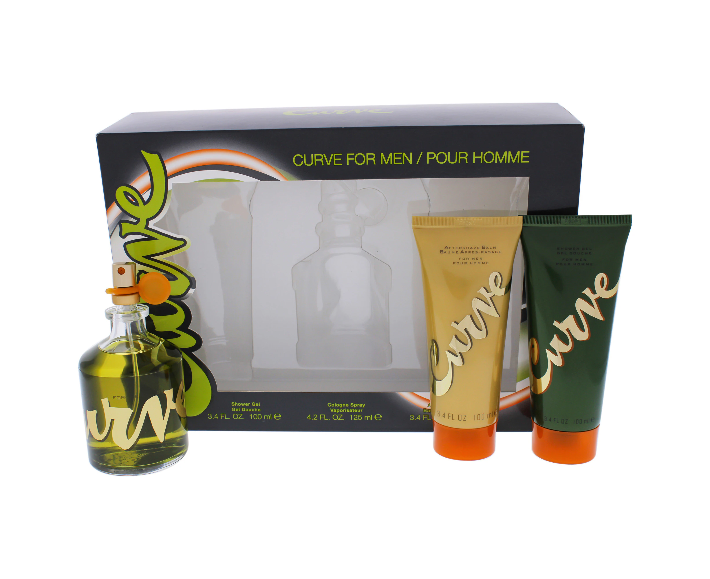 Liz Claiborne Curve by Liz Claiborne for Men - 3 Pc Gift Set 4.2oz Cologne Spray, 3.4oz Aftershave Balm, 3.4oz Showe Gel