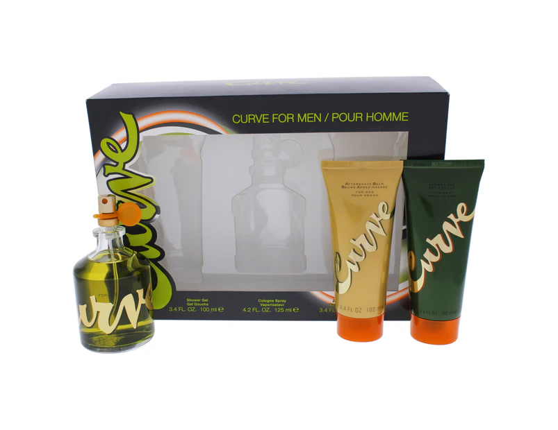 Curve by Liz Claiborne for Men - 3 Pc Gift Set 4.2oz Cologne Spray, 3.4oz Aftershave Balm, 3.4oz Showe Gel