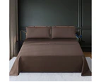 Justlinen Luxury 500 Tc King Size Cotton Bedding Bed Sheet Set - Chocolate