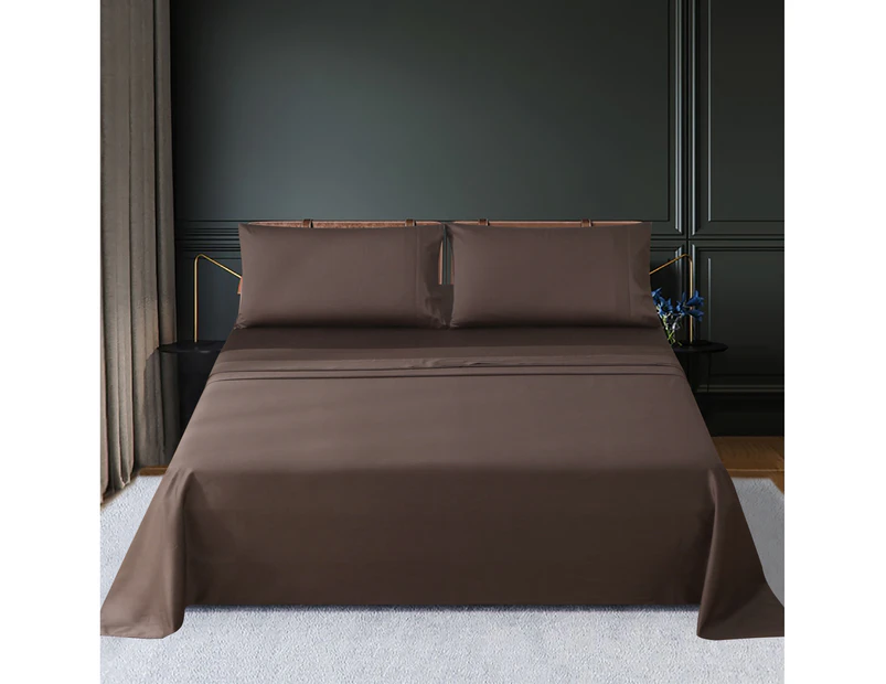 Justlinen Luxury 500 Tc King Size Cotton Bedding Bed Sheet Set - Chocolate