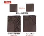 Justlinen Luxury 500 Tc King Size Cotton Bedding Bed Sheet Set - Chocolate