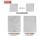 Justlinen Luxury 500 Tc Queen Size Cotton Bedding Bed Sheet Set - Gery