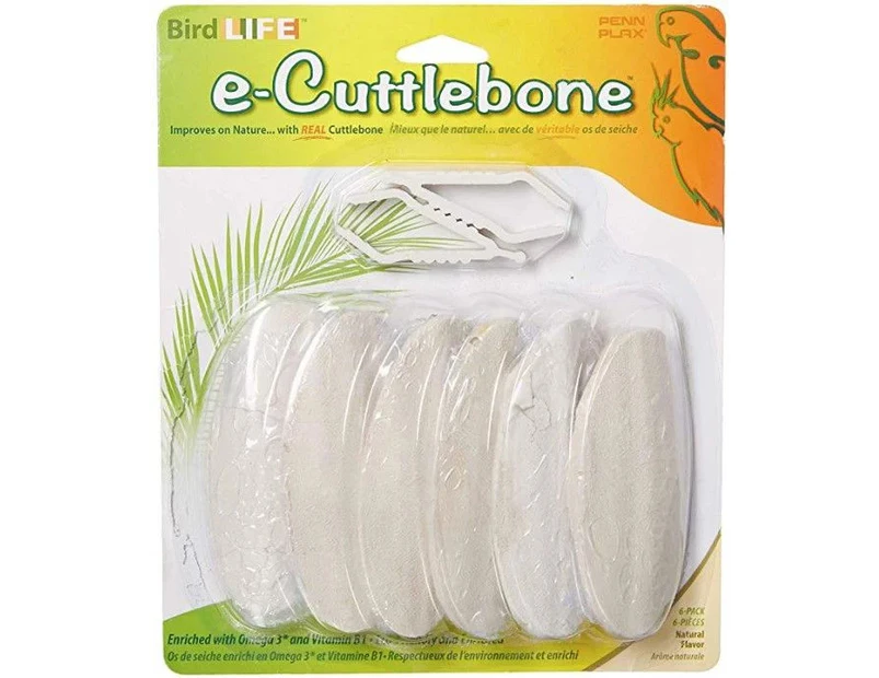 Penn Plax Bird Life E-Cuttlebone Natural Flavor 6pk 13cm