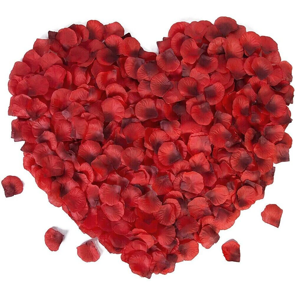 1000pcs Deep Red Silk Rose Petals Mother'S Day Wedding Confetti Anniversary Table Decorations Christening Flowers Scatter, SHATCHI