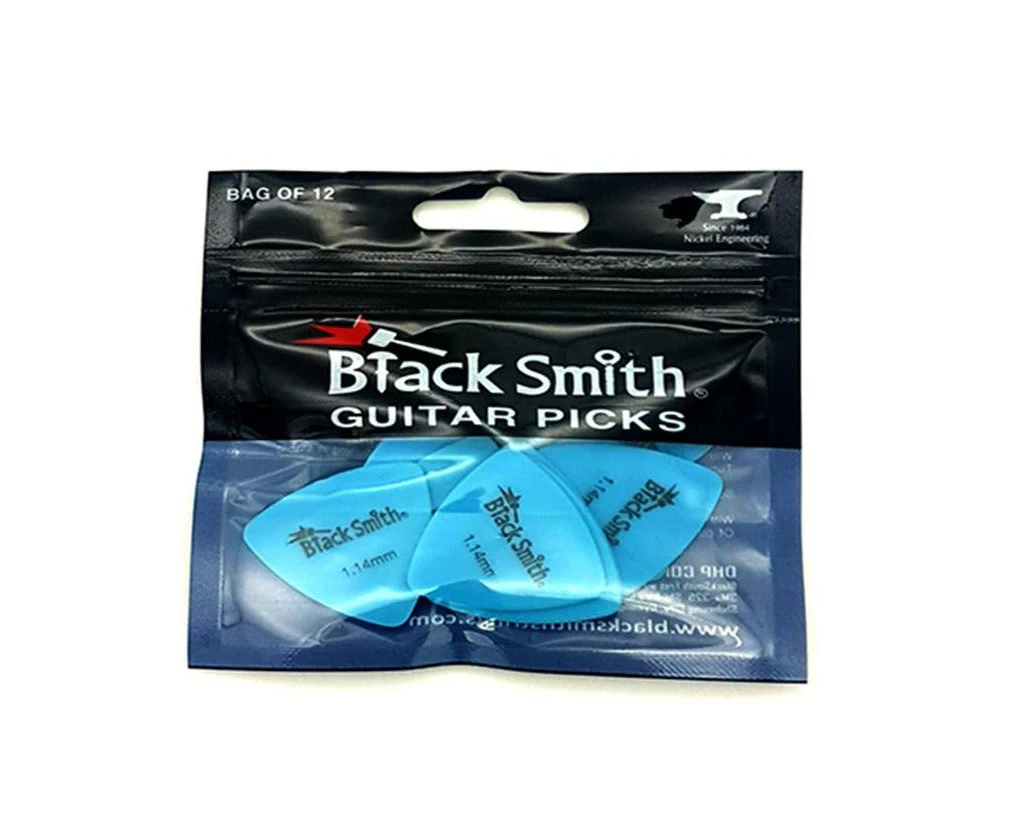 BlackSmith Heavy 1.14mm Bass Guitar Picks - 12 Pack Blue