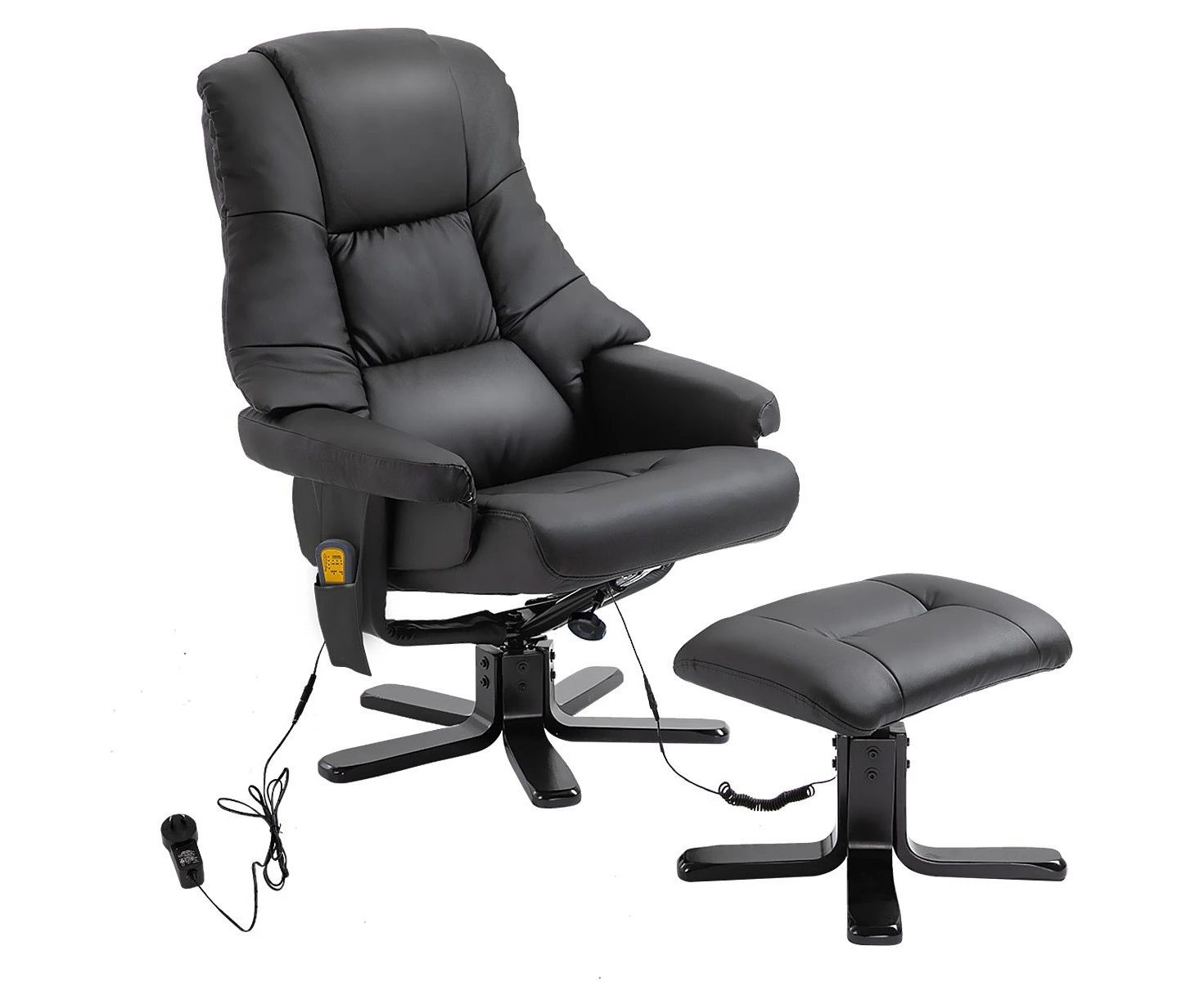 Full Body Massage Recliner Chair 8-Point Heated Office Chair Black