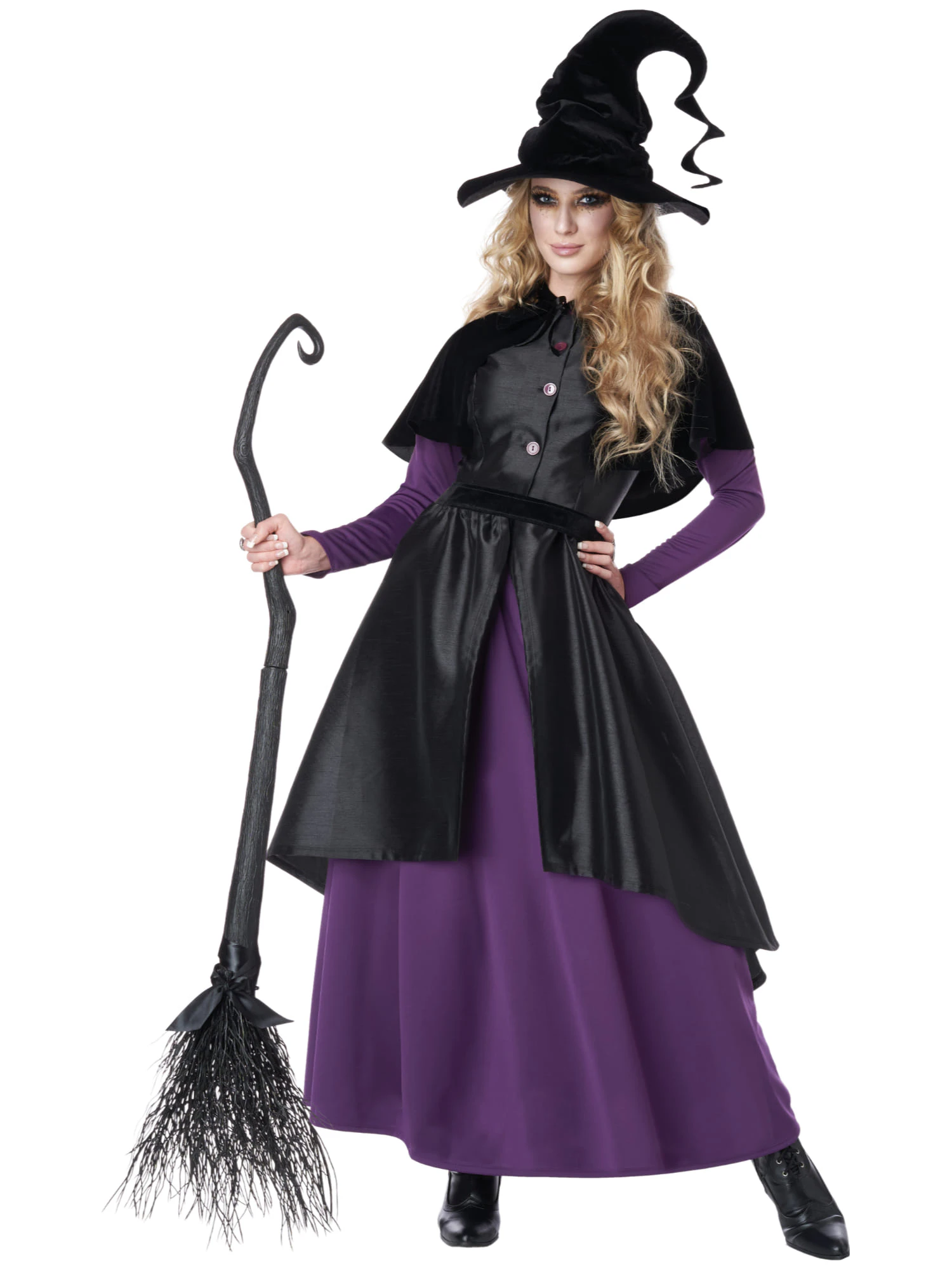 Witch's Coven Coat Witch Sorceress Enchantress Halloween Adult Womens Costume - Purple