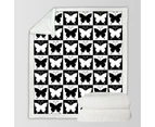 Black and White Checkered Butterflies Throw Blanket