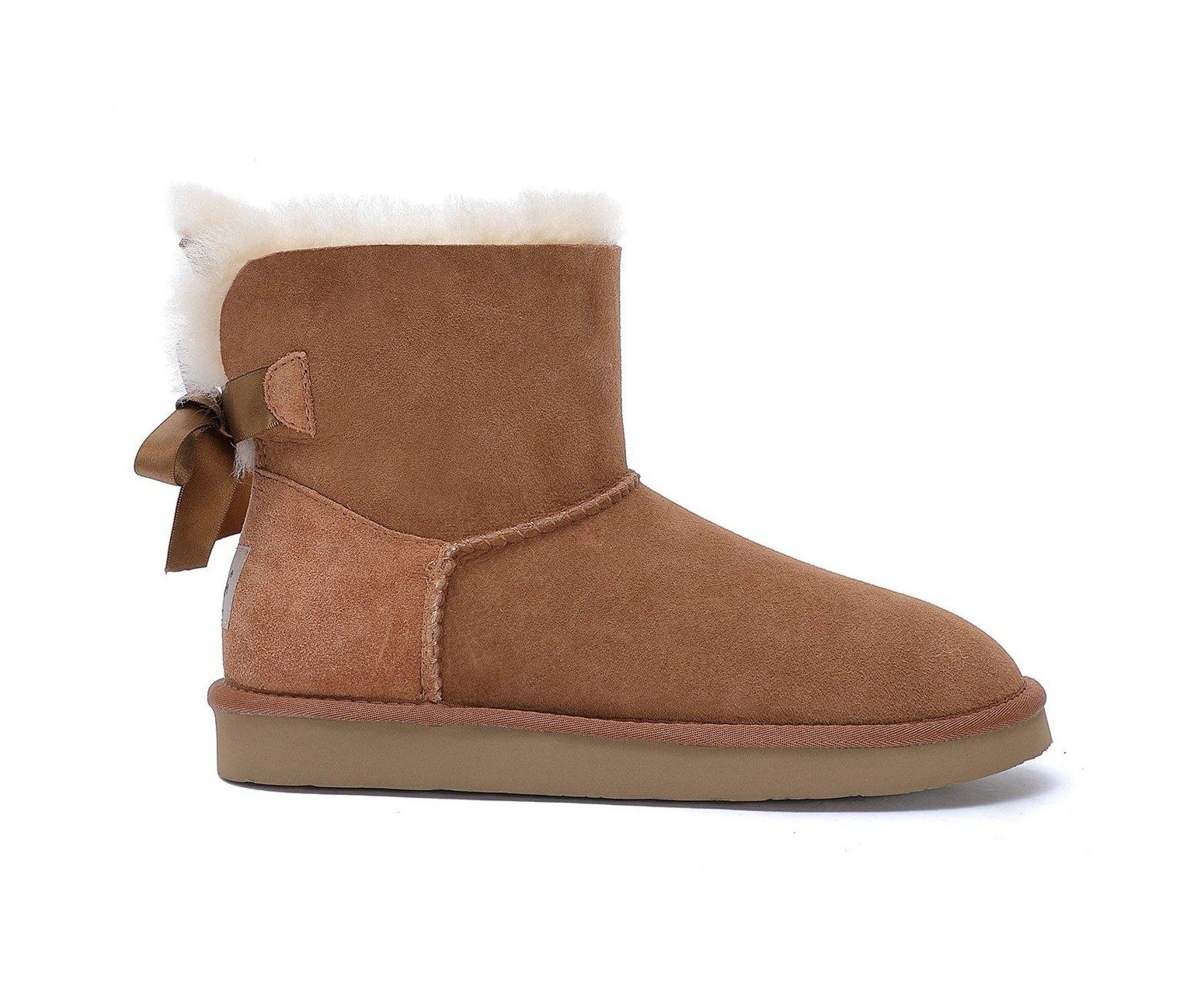 Yellow Earth Australia - Brianna -Women's Bow Tie Ugg Boot - Premium Australian Merino Sheepskin - CHESTNUT