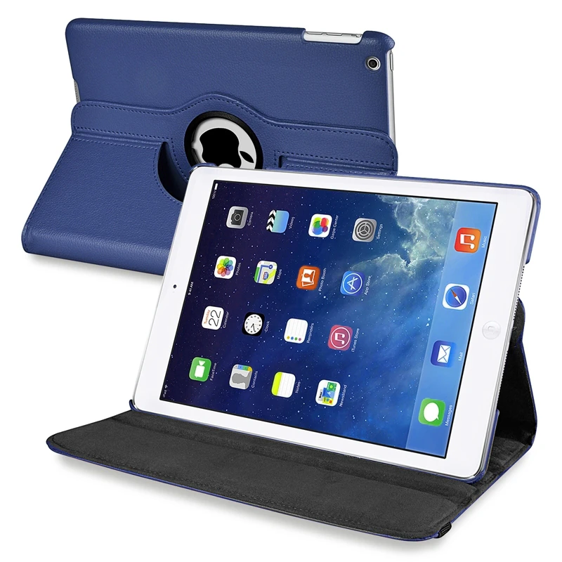 MCC iPad Pro 9.7-inch Smart 360 Rotate Leather Apple Case Cover Skin 9.7" [Dark Blue]