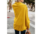 Strapsco Women's Batwing Knitted Oversized Slouchy Solid Cardigan Sweater Knit Outwear-Yellow