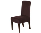 Dining Chair Covers Velvet Plush Stretch Chair Slipcovers for Wedding/Party, 43cm x 45cm x 65cm, Brown - Brown