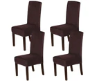 Dining Chair Covers Velvet Plush Stretch Chair Slipcovers for Wedding/Party, 43cm x 45cm x 65cm, Brown - Brown