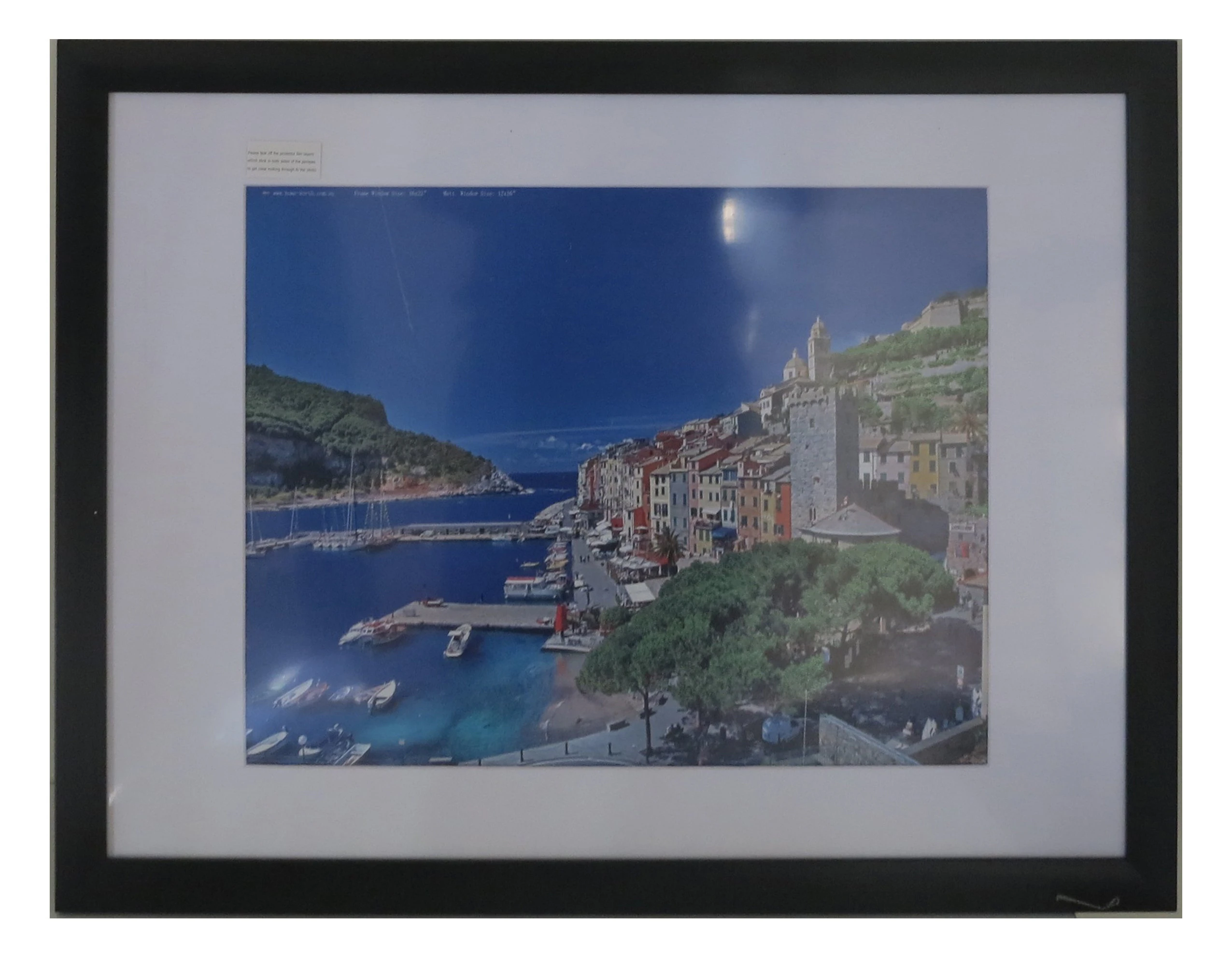 For 16x22" Photo -Picture Frame Black With Mat Border