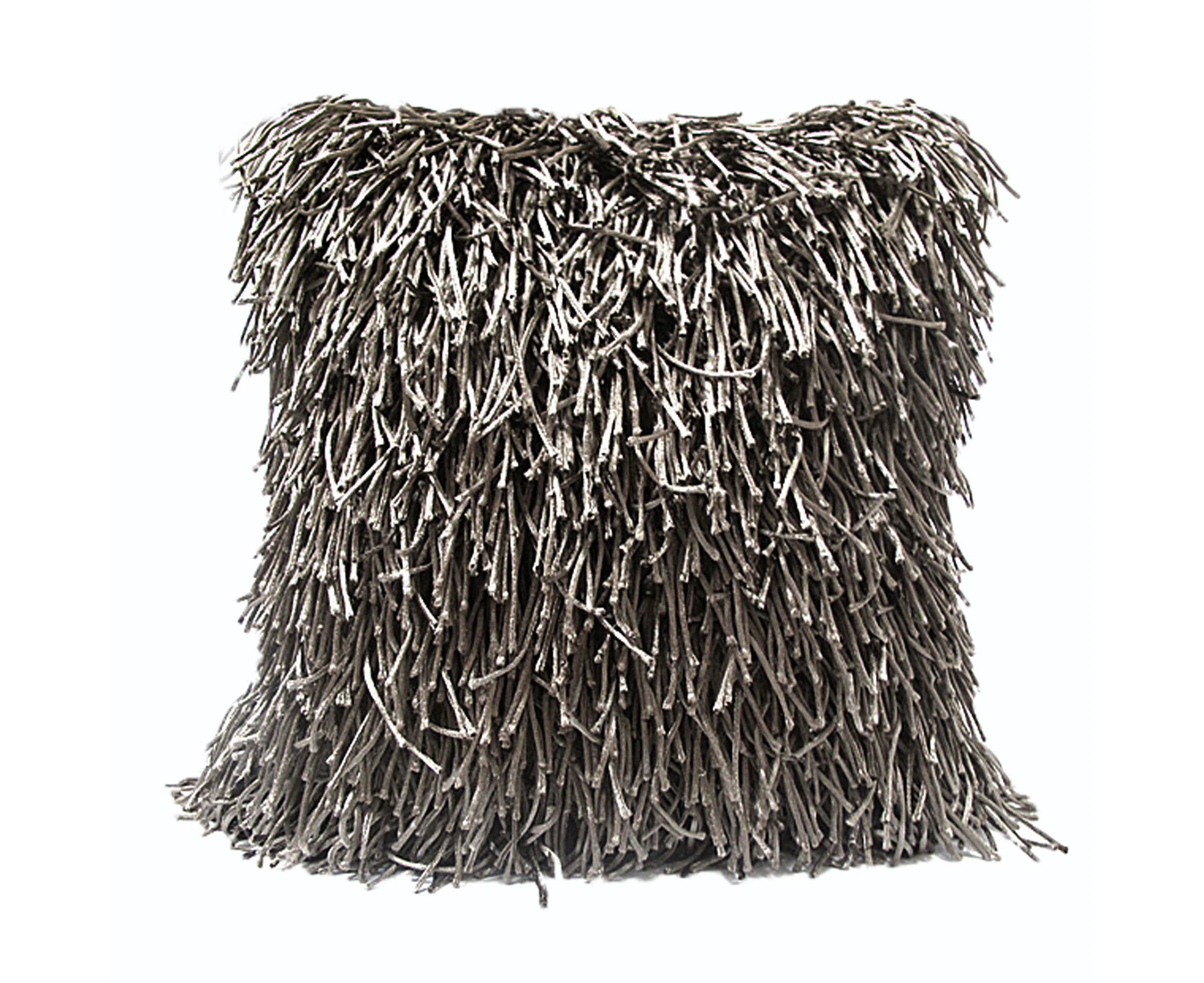 Morocco Shaggy Filled Cushion - Iron